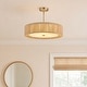 preview thumbnail 48 of 71, 3-Light 20"W Drum Fabric Semi Flush Mount Pendant Chandelier