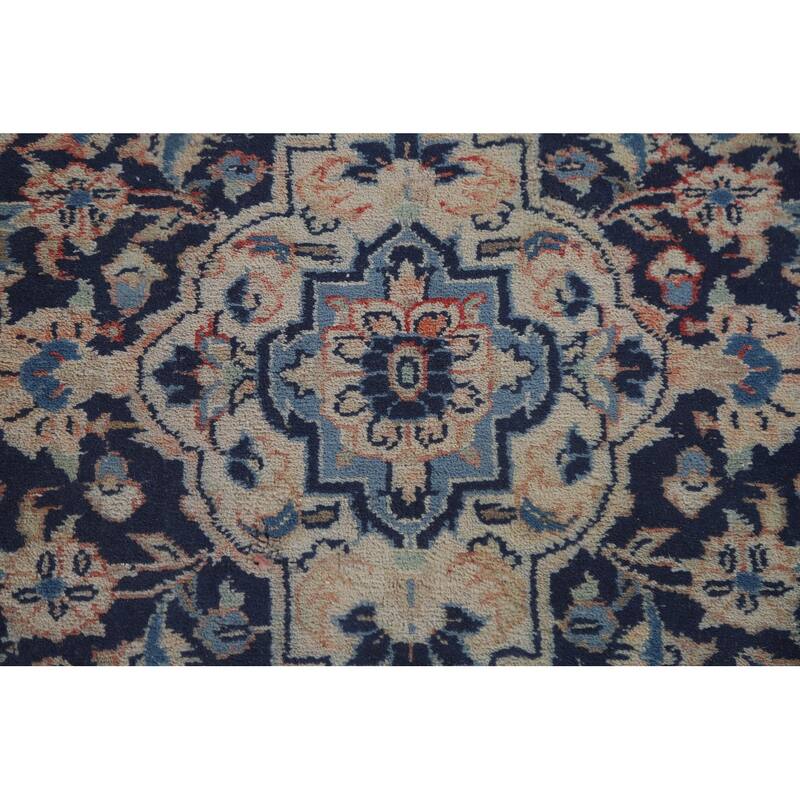 Hand Knotted Oriental 100% Wool Carpet Traditional Floral Oranges & Rust Mashad Area Rug - 9' 11'' X 6' 6''