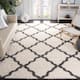 SAFAVIEH Dallas Shag Giusy Trellis 1.5-inch Thick Rug - 8'6" x 12' - Ivory/Dark Grey