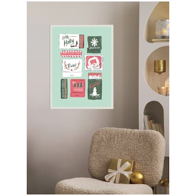 Kate and Laurel Sylvie Beaded Holiday Matchbooks Framed Canvas by Krissy Mast