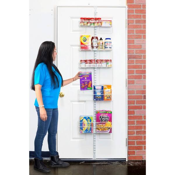 Shop Allspace Over The Door Hanging Storage Rack 5 Wire Baskets
