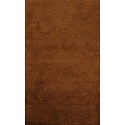 Hand Knotted Oriental 100% Wool Carpet Modern Solid Brown Gabbeh Area Rug - 3' 10'' X 2' 5''
