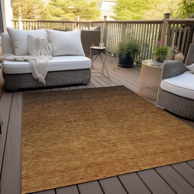 Machine Washable Indoor/ Outdoor Chantille Solid Ombre Rug