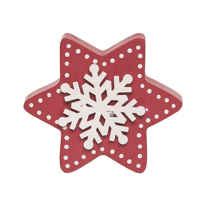 Transpac Winter White Red Gold Wood Tabletop Figurines Decorations Set of 3, 5.91H inches