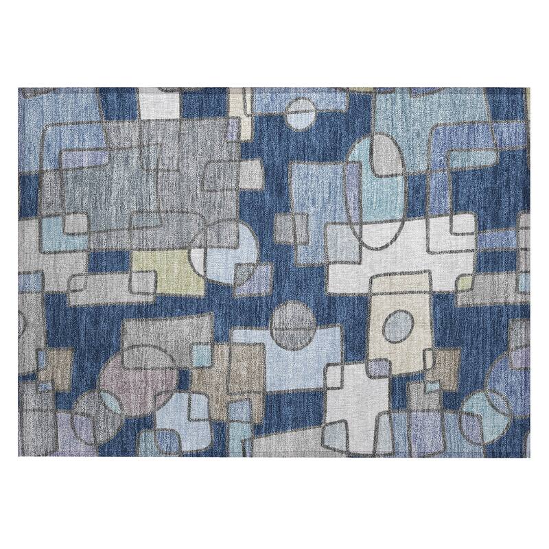 Machine Washable Indoor/ Outdoor Contemporary Prenner Chantille Rug