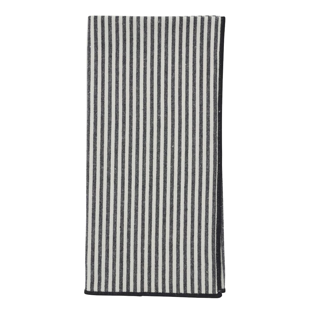 Striped Pattern Cotton Decorative Napkins (Set of 4) - Clean Woven Design for Dining and Entertaining, 20"x20"