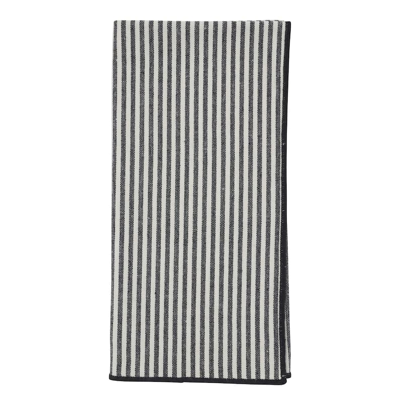 Striped Pattern Cotton Decorative Napkins (Set of 4) - Clean Woven Design for Dining and Entertaining, 20"x20" - Set of 4