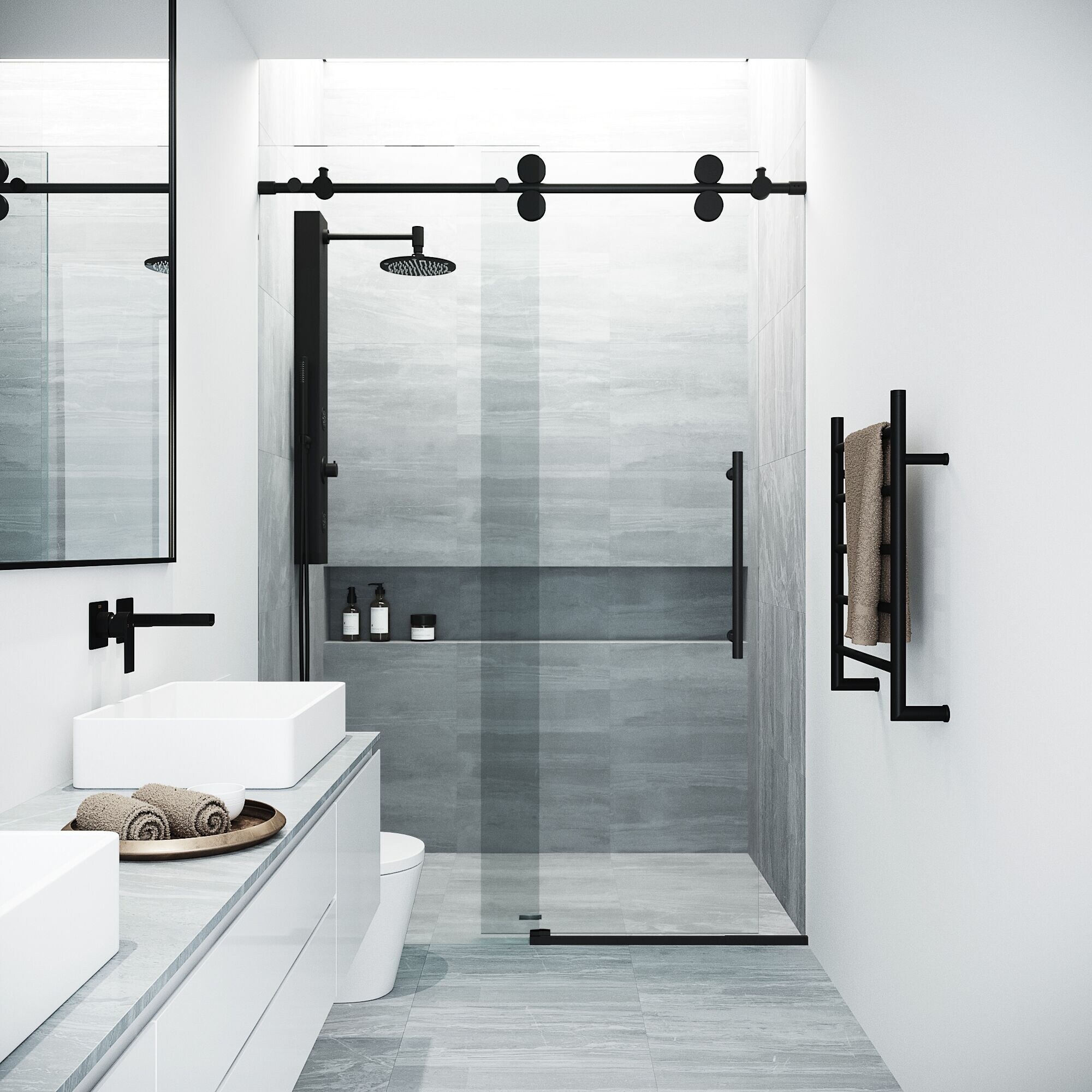 Vigo Elan Matte Black Tempered Glass 60 Inch Adjustable Frameless Sliding Tub Door Overstock 27276891 Discover bath depot's wide selection of rectangular shower doors for your bathroom at amazing prices. vigo elan matte black tempered glass 60 inch adjustable frameless sliding tub door