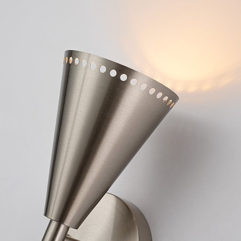 2-Light Mid-century Dual Cone Hourglass Up Down Wall Sconce