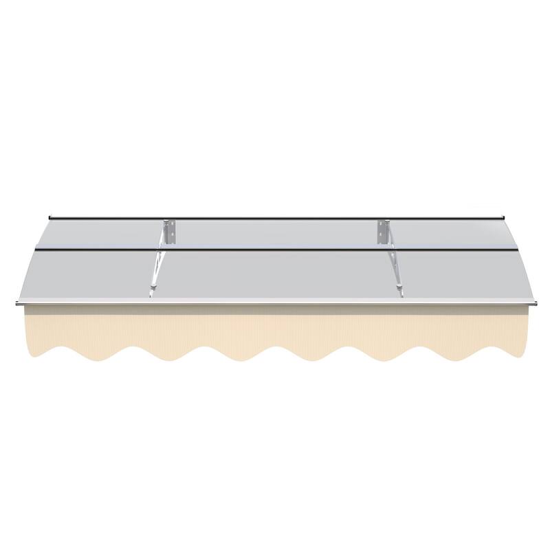 Wall-mounted window and door awnings for masonry and concrete walls - Silver, Clear
