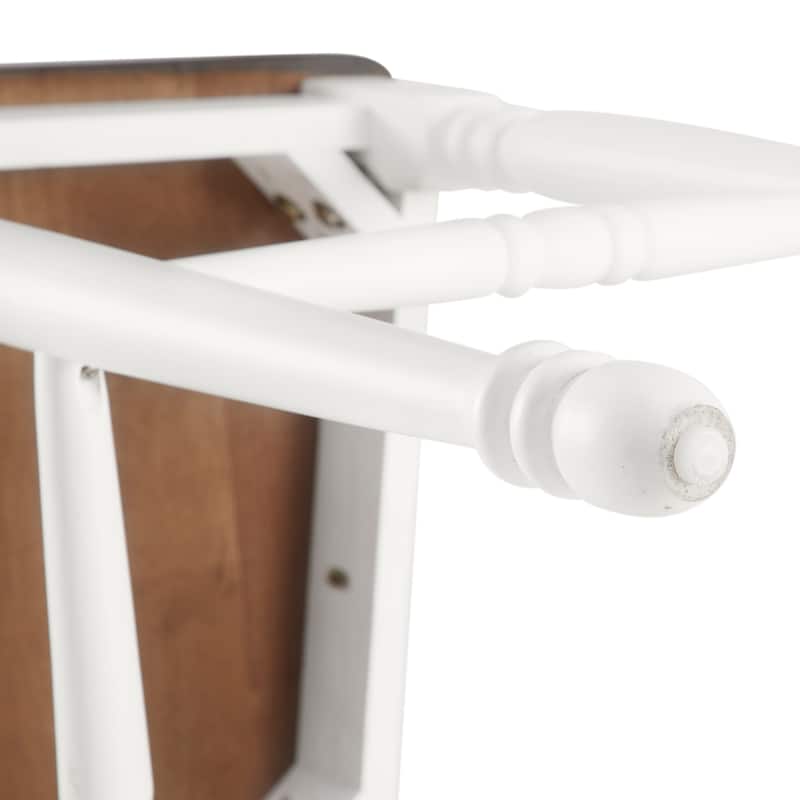 Dining Chairs 4-Piece Set with Cross Back Design, Distressed White Finish - 17.75