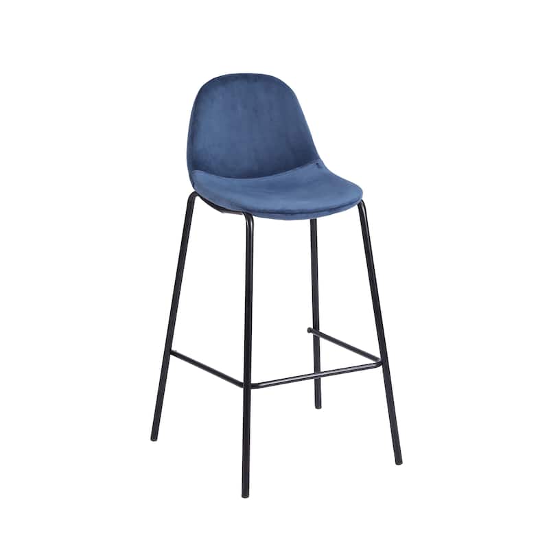 Porthos Home Tam Bar Stools Set Of 2, Velvet Upholstery, Iron Legs