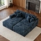 preview thumbnail 40 of 131, Oversized Chenille Modular Sectional Sofa Conversation Set with 2 Ottomans Blue/4 Piece