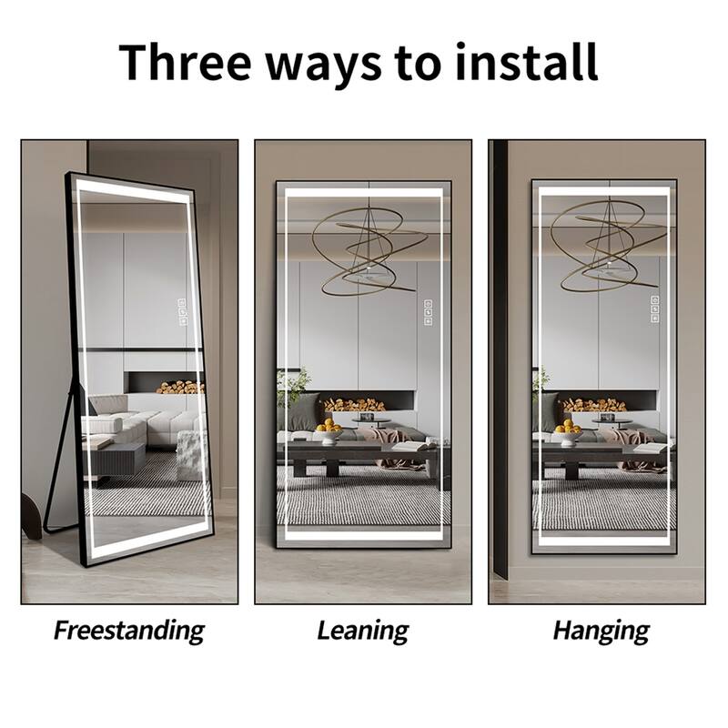 LED Mirror Full Length Mirror with Lights Wide Standing Tall Full Size