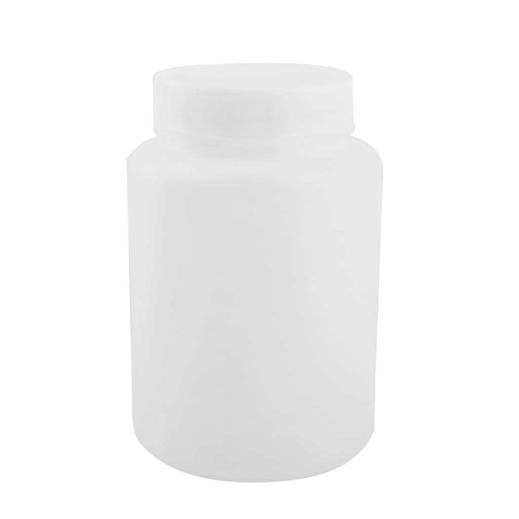 Plastic Cylinder Shaped Liquid Solid Powder Storage Bottle 500ML - White - 3.3" x 5.1"(D*H)
