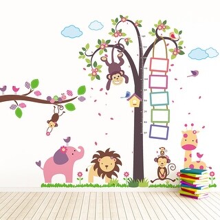 Walplus Monkey Height Measure Zoo Animals Wall Sticker Nursery Decor