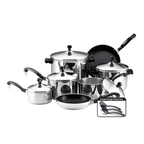 Farberware Classic Series Stainless Steel Cookware Set, 15-Piece