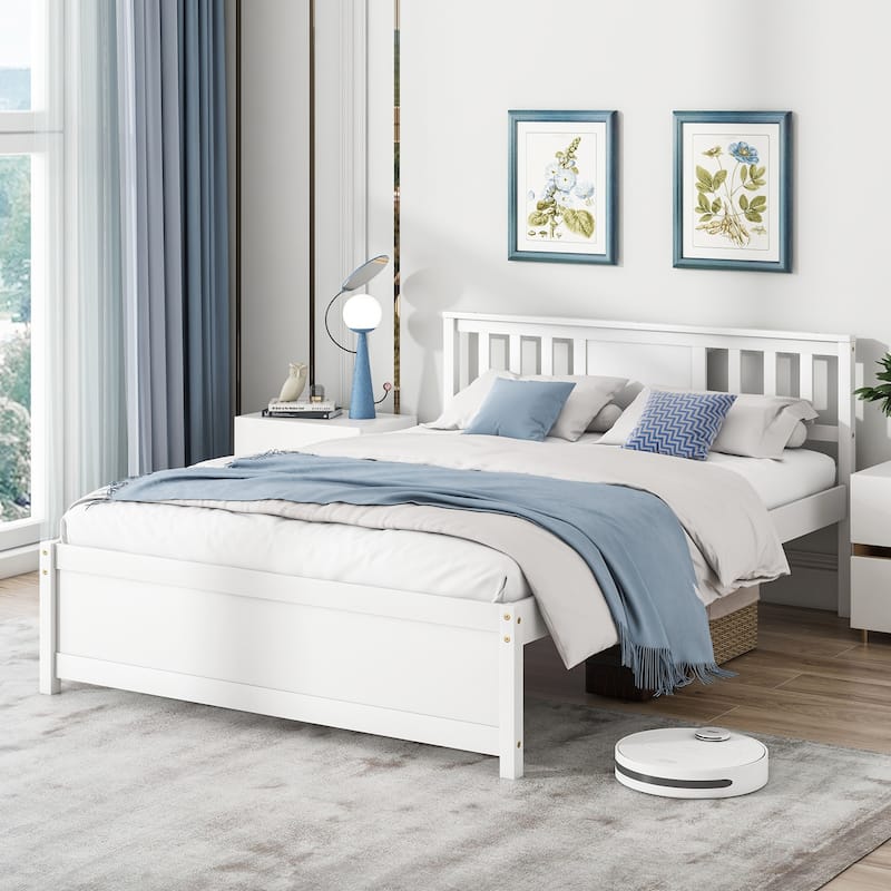 Gymax Twin / Queen / Full Size Bed Frame w/ Headboard Wood Slat
