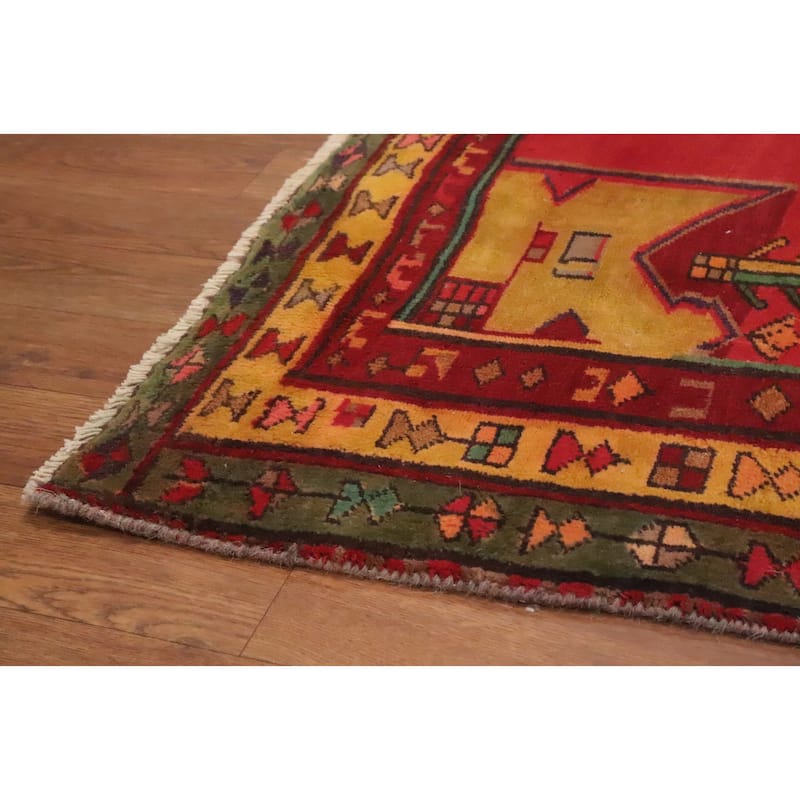 Hand Knotted Oriental 100% Wool Carpet Traditional Geometric Greys & Charcoal Ardebil Runner Rug - 9' 7'' X 4' 0''
