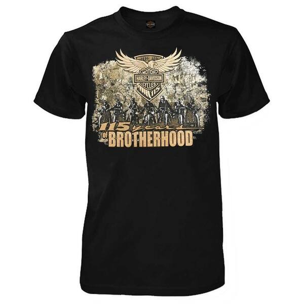 Shop Harley Davidson Men S 115th Anniversary Brotherhood Short Sleeve T Shirt Black Overstock 18155081 Black S