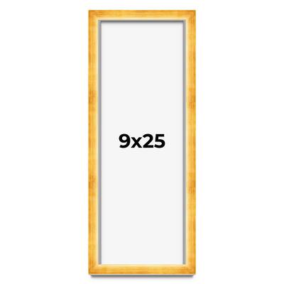 9x25 Shadow Box Frame Gold | 1.625 Inches Deep Real Wood Traditional