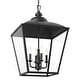 preview thumbnail 2 of 4, Kichler Lighting Dame 27 inch 4-Light Foyer Pendant Textured Black with Clear Glass