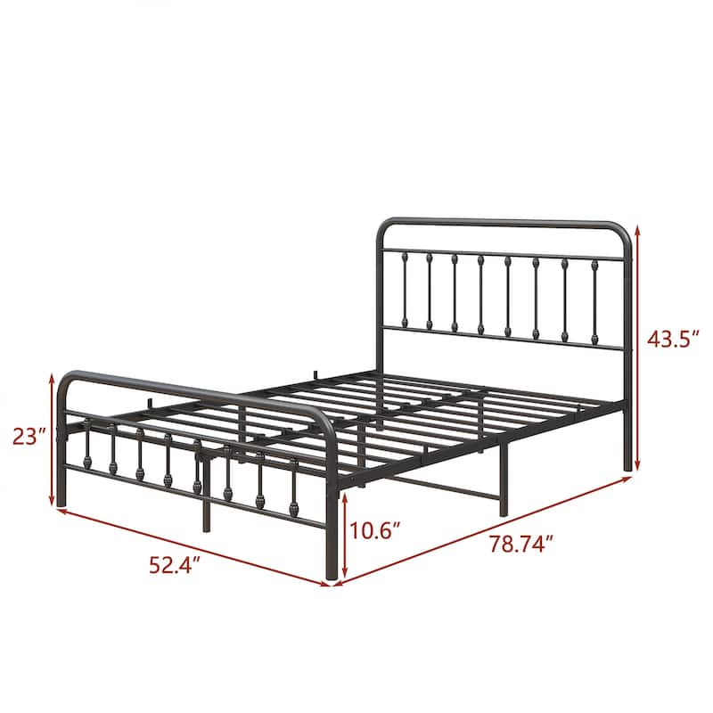 Metal Platform Bed Frame with Headboard