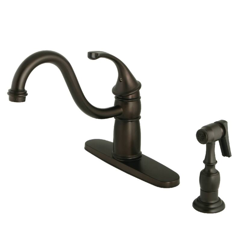 Georgian Single-Handle 8 in. Centerset Kitchen Faucet with Brass Sprayer