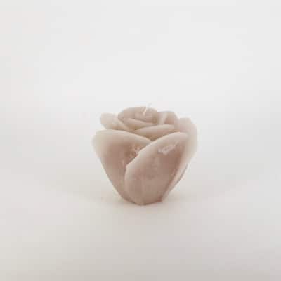 Large 1-Wick Rose Candle 5.5"Dia x 4.75" Linen - Linen
