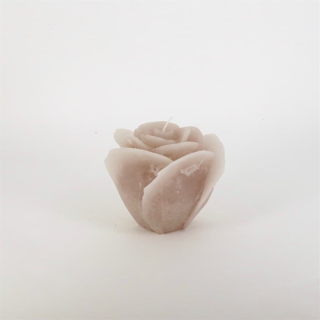 Large 1-Wick Rose Candle 5.5"Dia x 4.75" Linen - Linen