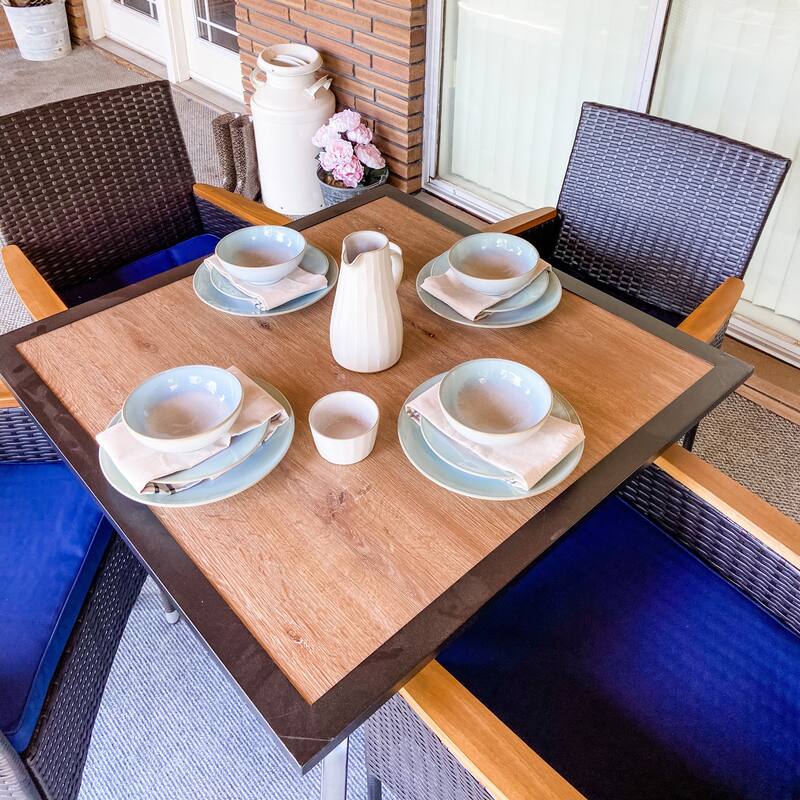 MAISON ARTS Outdoor Patio 6 Pieces Dining Set with Umbrella