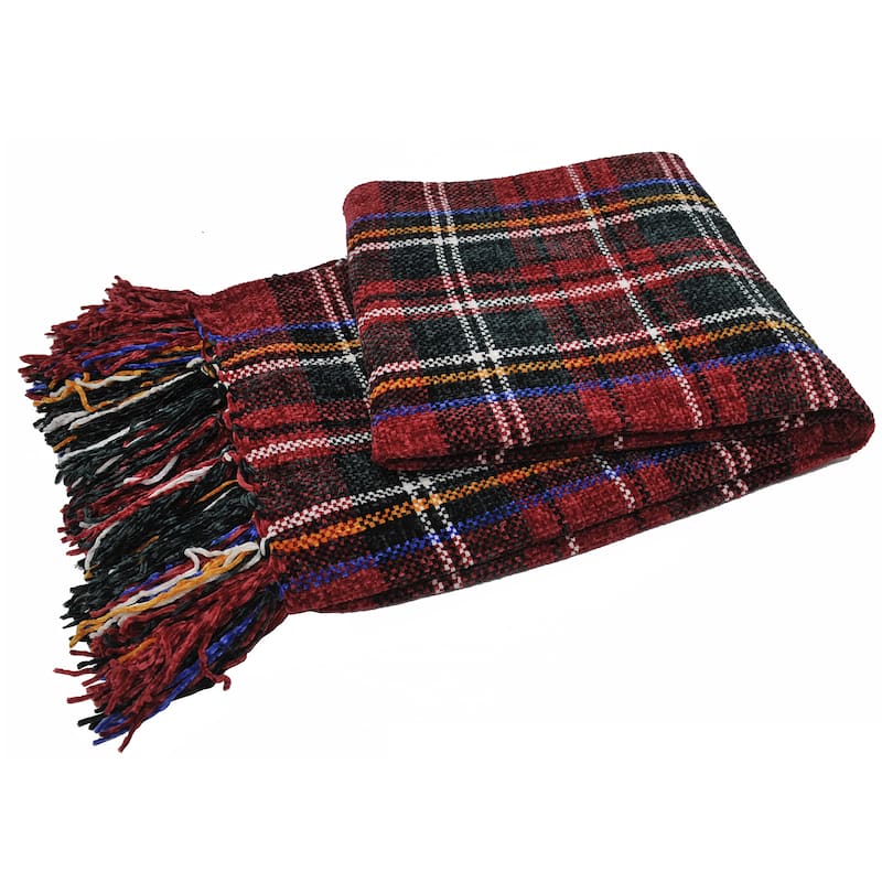 Multi Color Crystal Chenille Throw Blanket