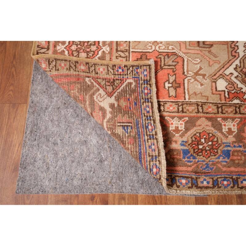 Geometric Heriz Persian Vintage Wool Carpet - 6'6"x 9'6"