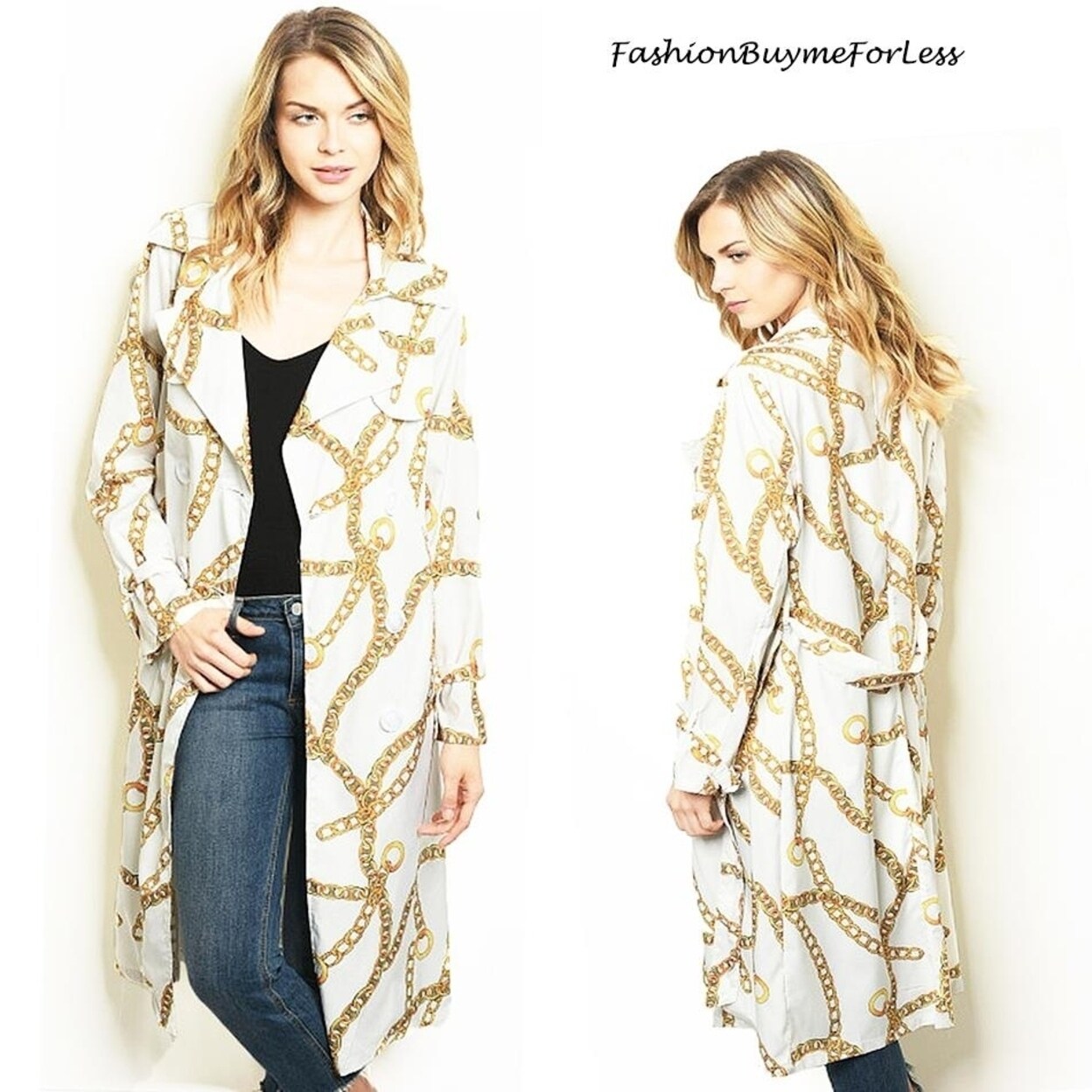 Double Breasted London Kensington Windbreaker Maxi Long Belted Trench Coat S M L