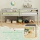 preview thumbnail 3 of 18, Kids Twin Size Low Loft Bed with Chalkboard 2 Step Ramp Ladder and 2 Tier Bookcase Grey