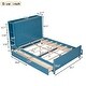 preview thumbnail 4 of 31, Full Size Bed Frame with Shelves&Headboard, Wood Platform 4 Storage Drawers, Support Legs for Girls Boys, No Box Spring Needed