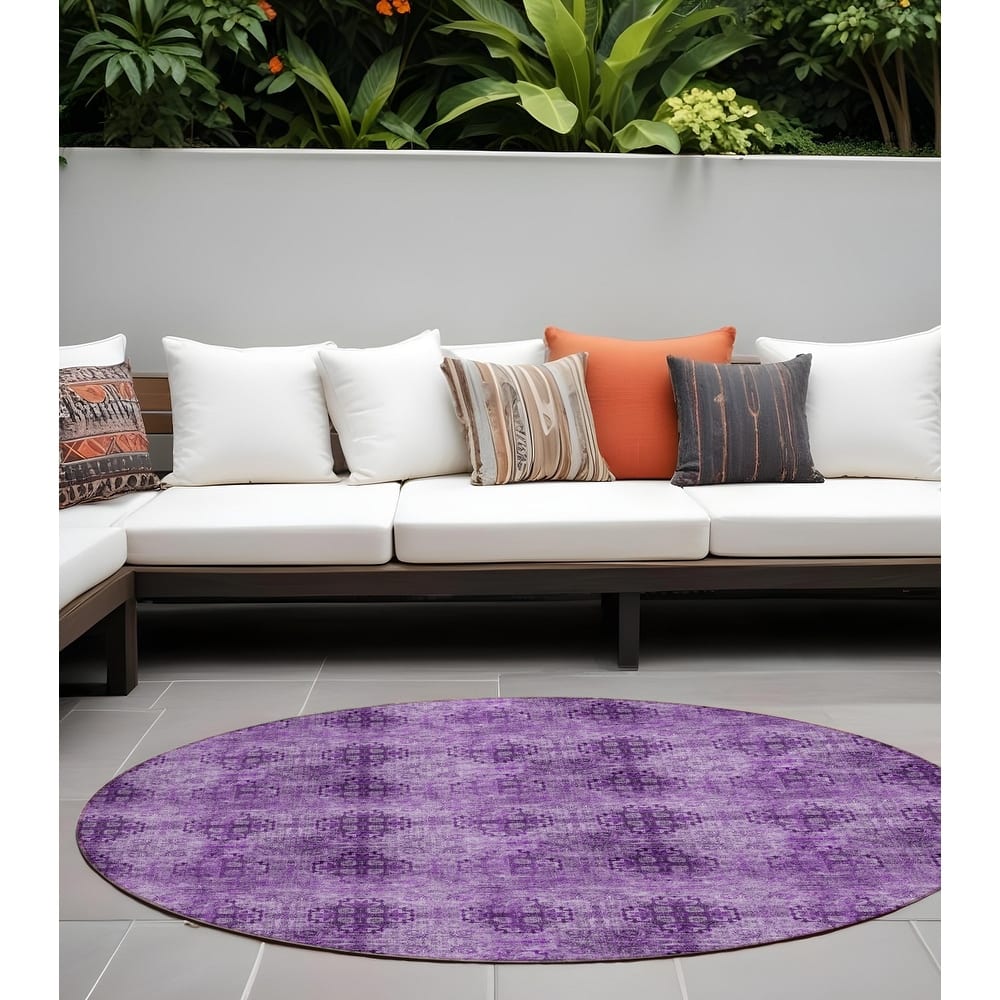 Alsi Garden-Inspired Weather Resistant Classic Meets Modern Outdoor Rug