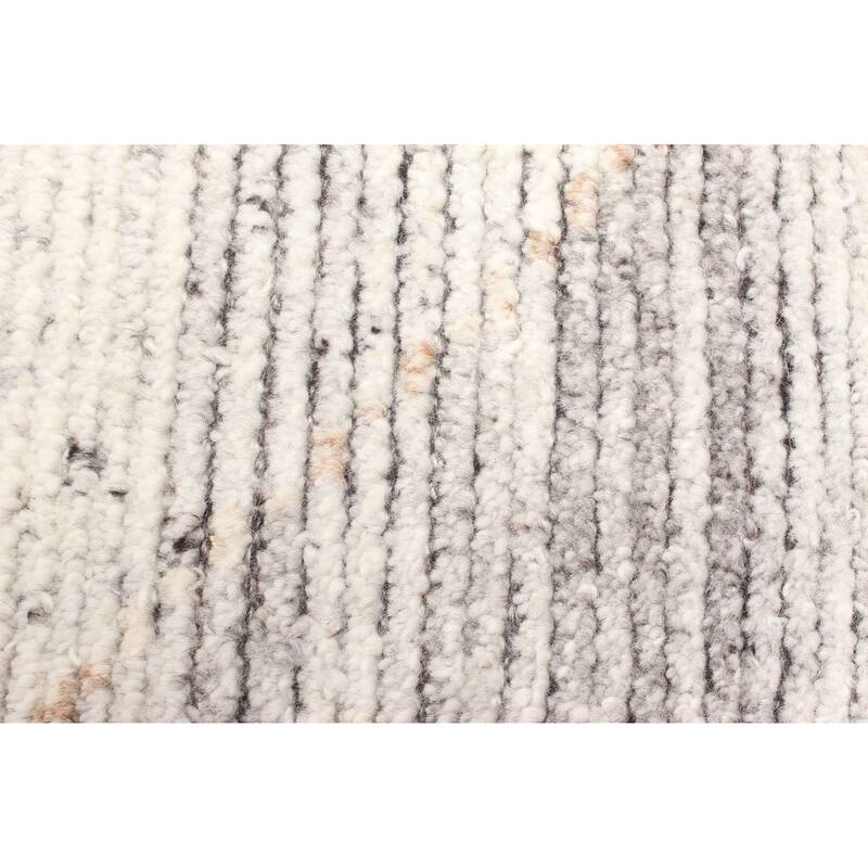 ECARPETGALLERY Hand-knotted Tangier Cream Wool Rug - 5'1 x 8'0