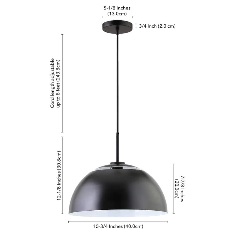 Jordyn 16" Wide Pendant with Metal Shade