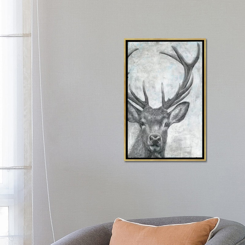 iCanvas "Portrait of a Deer" by Marie Elaine Cusson Framed Canvas Print