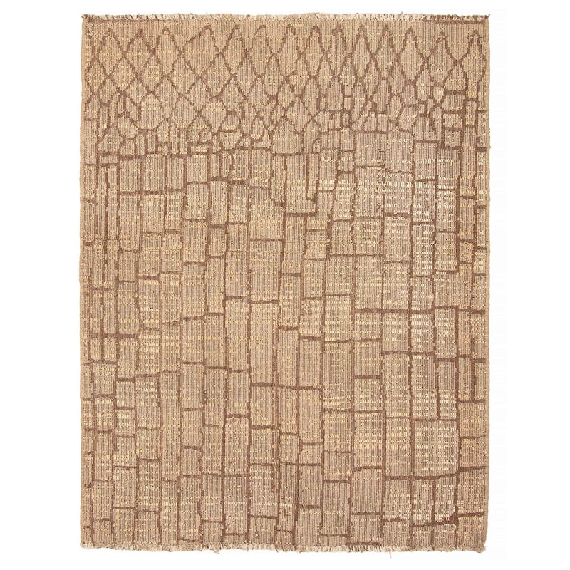 ECARPETGALLERY Flat-Weave Ankara FW Taupe Wool Tapestry Kilim - 4'9 x 6'5 - Taupe - 4'9 x 6'5