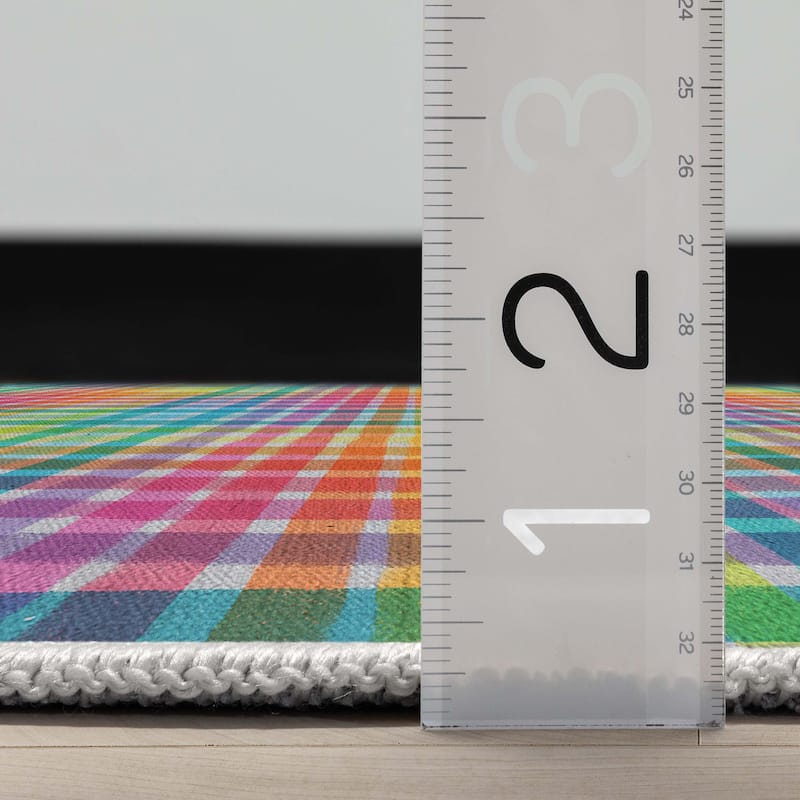 Crayola Geometric Plaid Area Rug By Well Woven