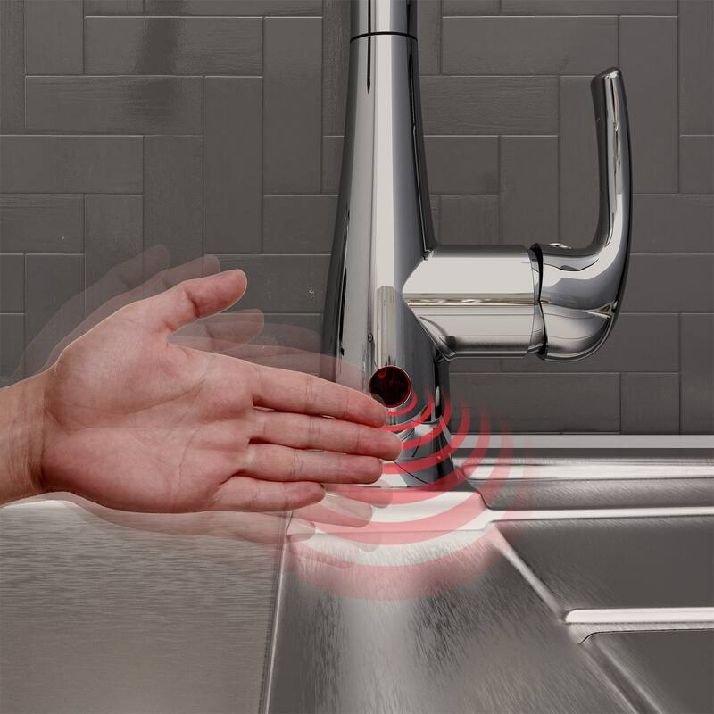 Belanger Single Handle Touchless Pull-Down Kitchen Faucet, Polished Chrome