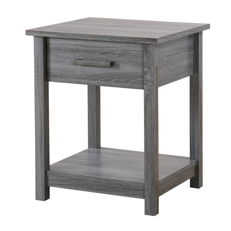 Gray Contemporary Nightstand with Space-Efficient Design