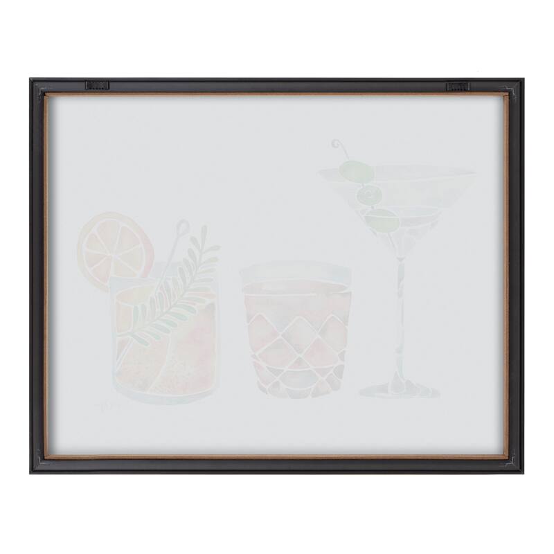 Kate and Laurel Blake Classic Cocktails Framed Printed Glass by Cat Coquillette