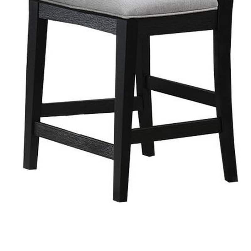 Black/Gray Fabric Upholstered Wood Frame Dining Chair, Sturdy Dining Chair for Dining Rooms - 22.75