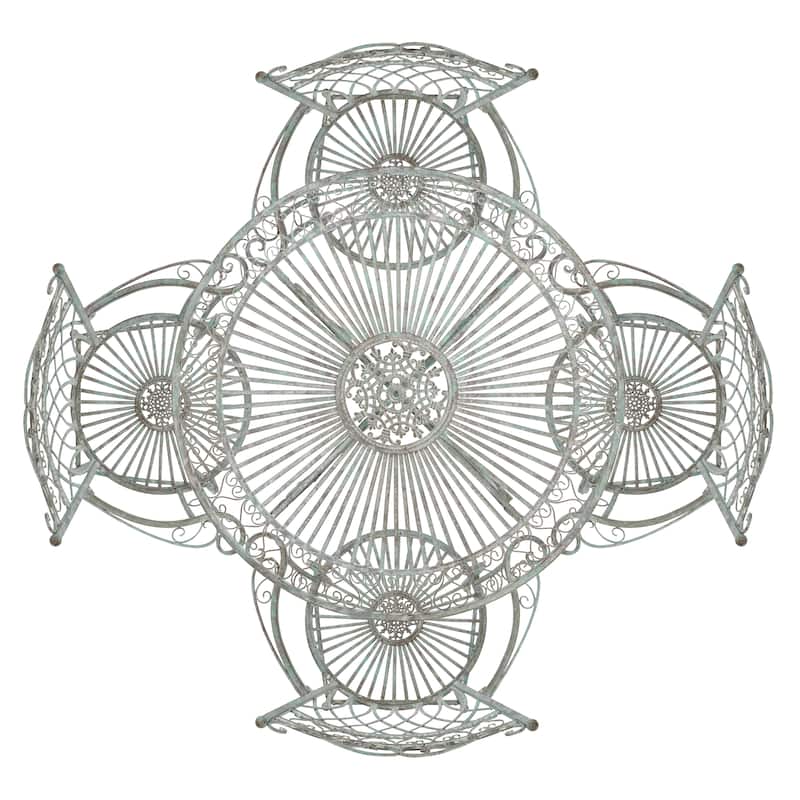 SAFAVIEH Jaylene Victorian Scroll Iron 5-Piece Outdoor Patio Set - 39Wx39Dx29H