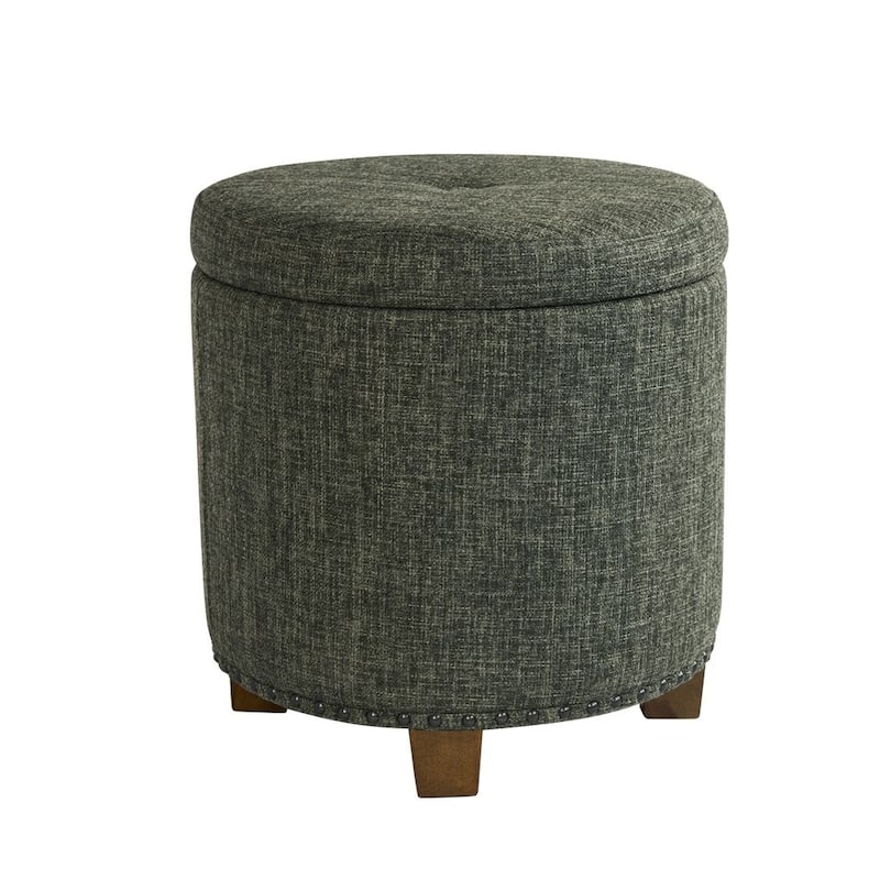 HomePop Storage Ottoman with Nailheads