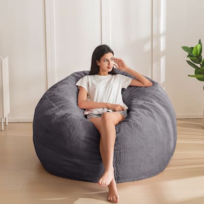 4/5ft Bean Bag Chair,Foam Filled Bean Bag Lounger with Removable Cover