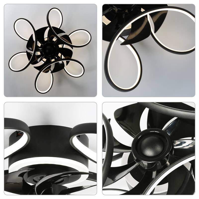 Bella Depot 22“ Low Profile Ceiling Fan with Dimmable Light, 6-Speed Reversible Flush Mount Ceiling Fan with APP Control